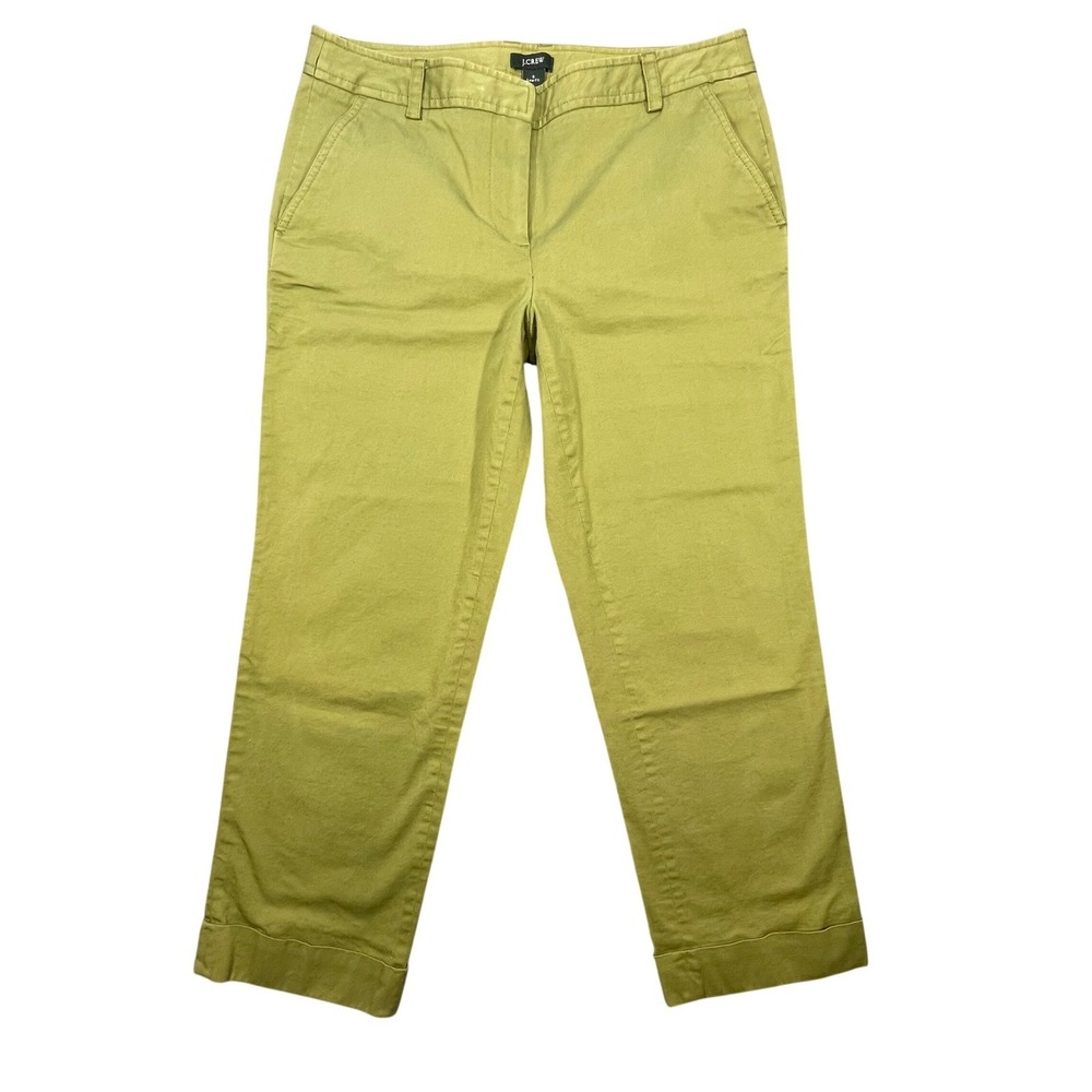 J.Crew Green Chino Crop Pants Low Fit Straight Leg Women 6
